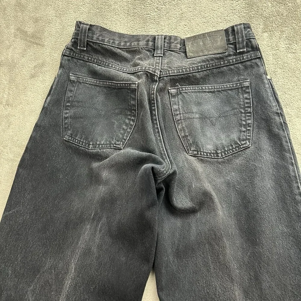 Anchor Blue Baggy Jeans 28x31 Faded Black Loose Wide Leg Skater Grunge Y2K Fades